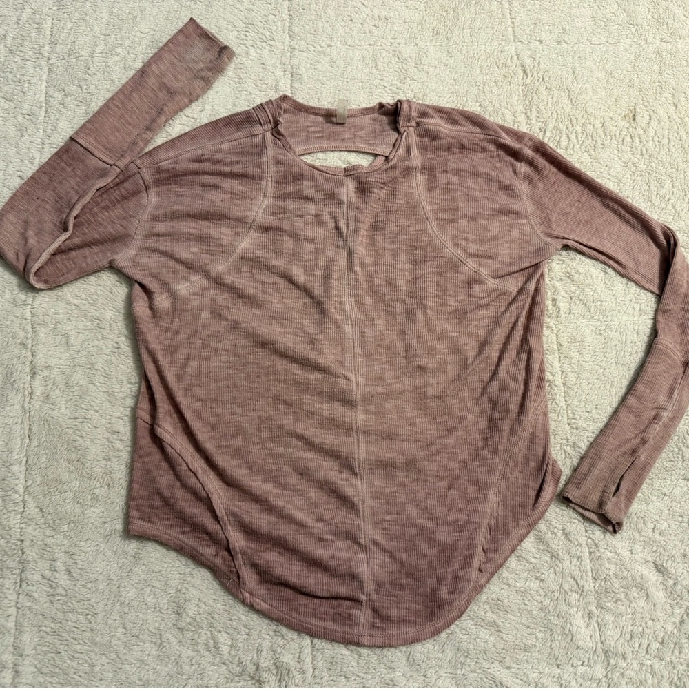Free People Movement Lay Up Tee Long Sleeve Women's Mauve Top Size XS